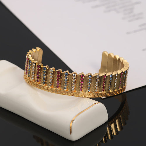 Celine Ver Open Cuff 18K Gold Bracelet