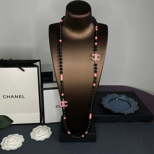 Chanel 24B Black Pearls 18K Gold Necklace