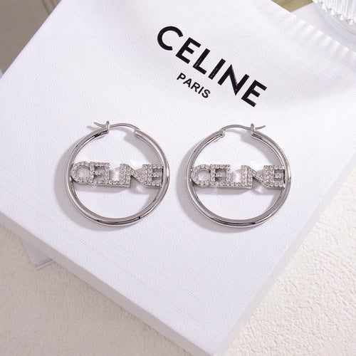 Celine Celine Diamond 18K Gold Earrings